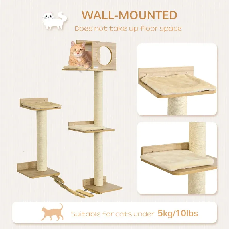 61.4" Wall Mounted Cat Tree - Yellow