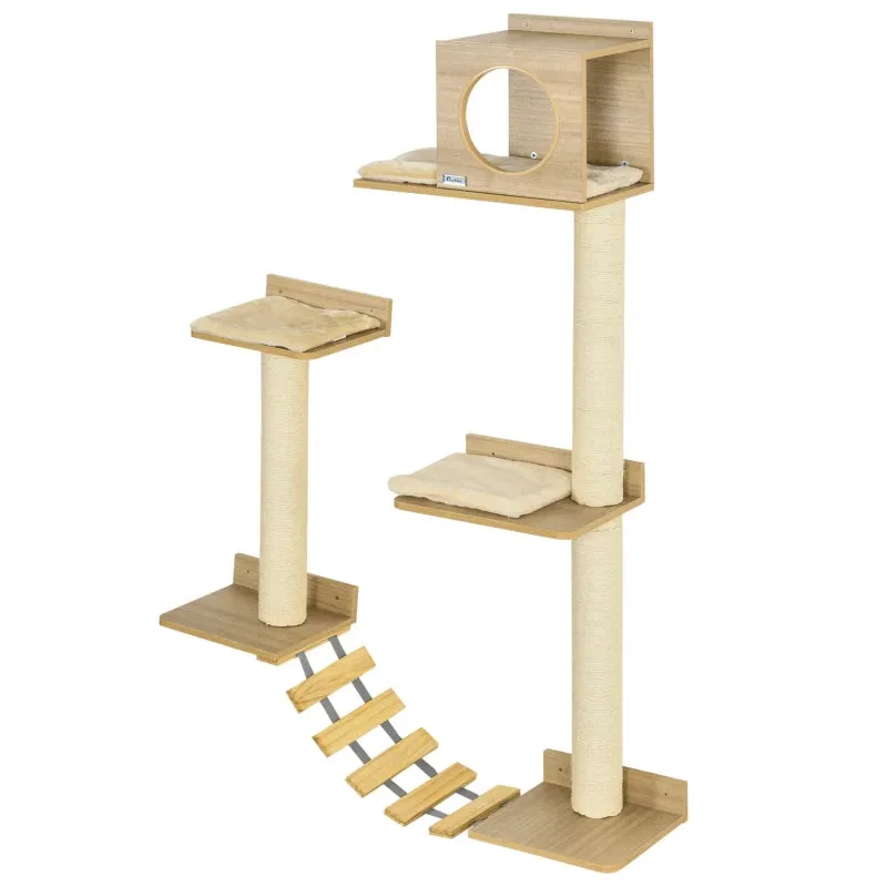 61.4" Wall Mounted Cat Tree - Yellow