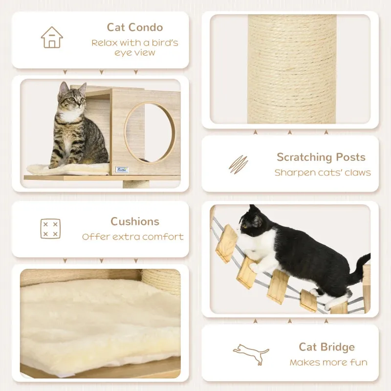 61.4" Wall Mounted Cat Tree - Yellow