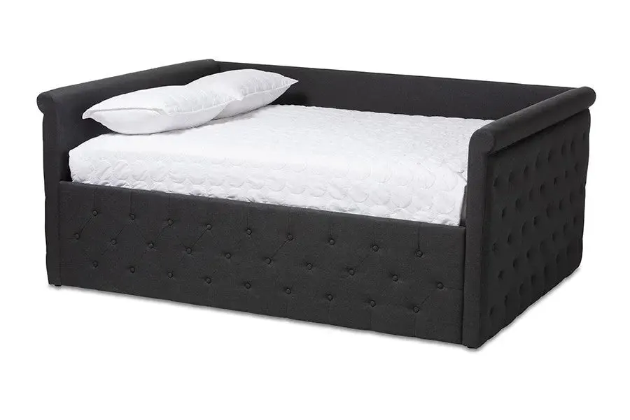 Amaya Dark Grey Fabric Upholstered Daybed (Full)