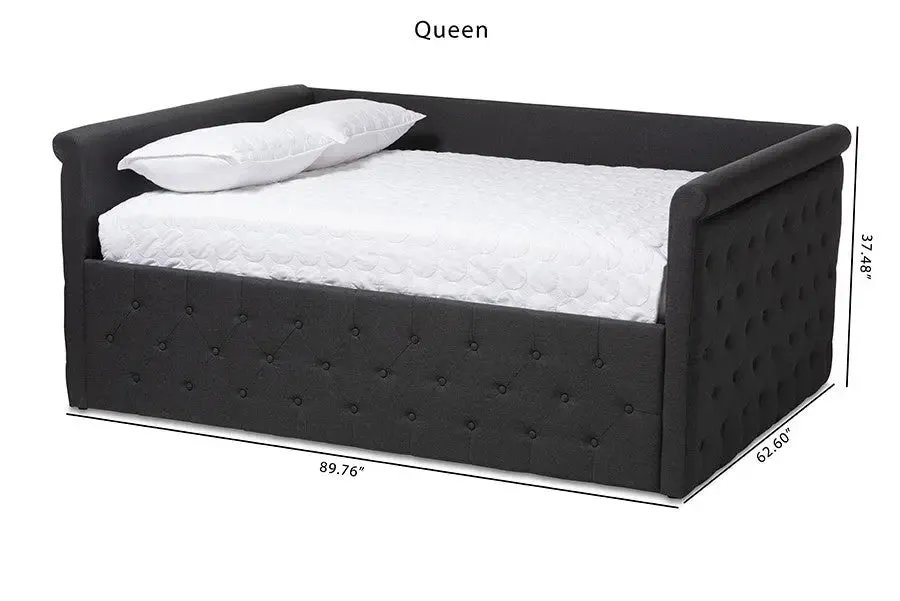 Amaya Dark Grey Fabric Upholstered Daybed (Full)