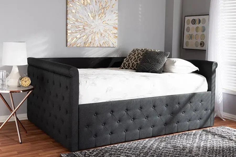 Amaya Dark Grey Fabric Upholstered Daybed (Full)