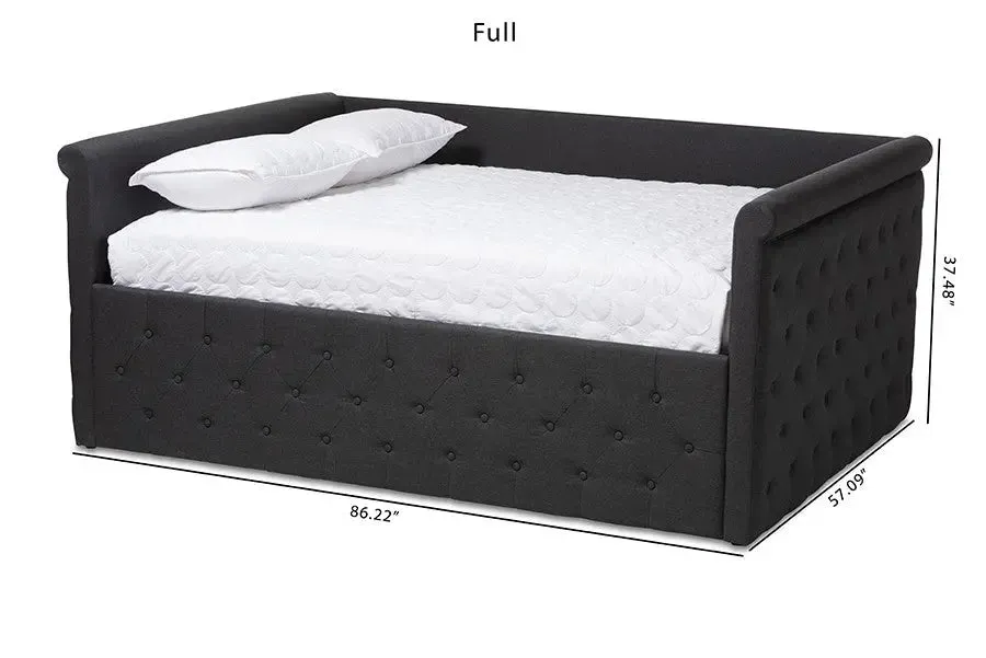 Amaya Dark Grey Fabric Upholstered Daybed (Full)
