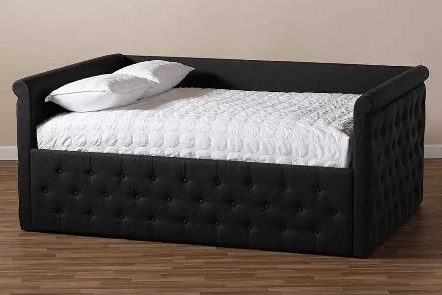 Amaya Dark Grey Fabric Upholstered Daybed (Full)
