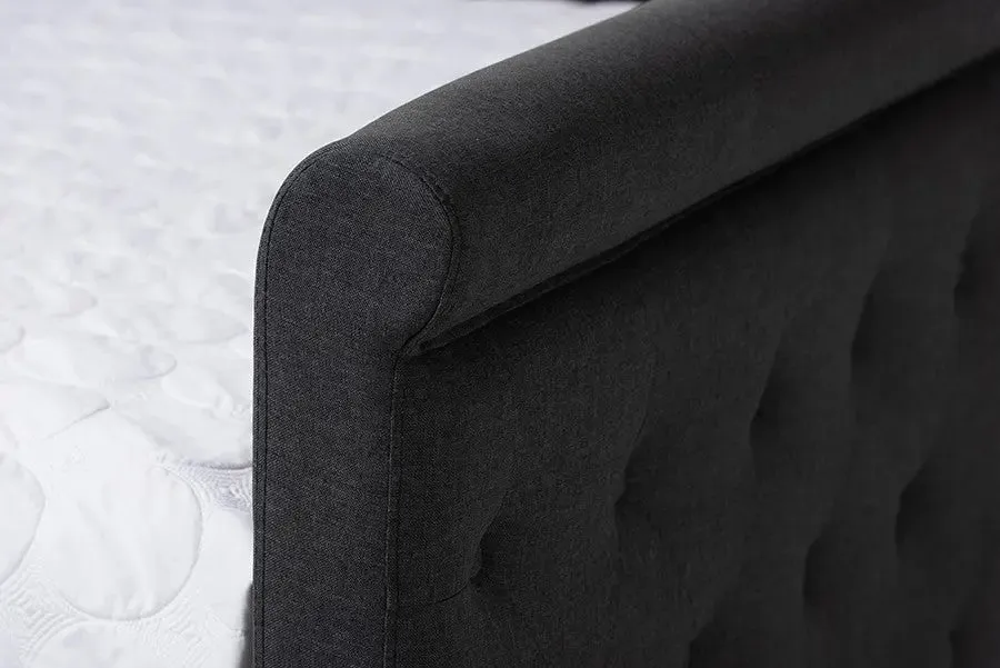 Amaya Dark Grey Fabric Upholstered Daybed (Full)
