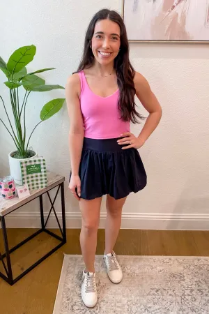 Athleisure Contour Seam Longline Fuschia Sports Bra