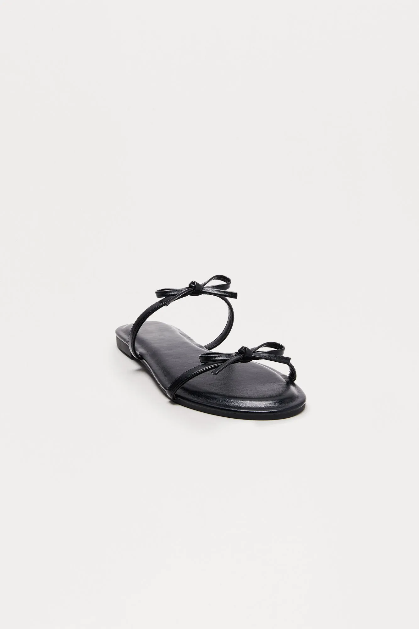Avery Bow Slip On Sandals - Black
