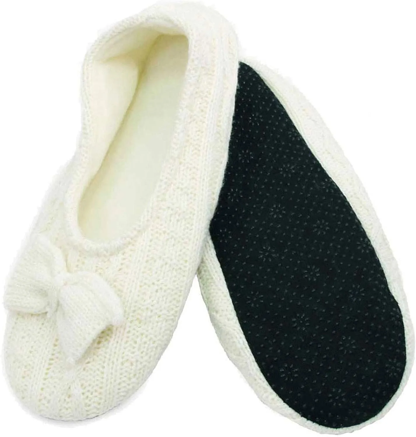 BambooMN 1 Pair Adult Size Medium Fuzzy Cozy Plush Home Travel Non-Skid Slippers Slip-On
