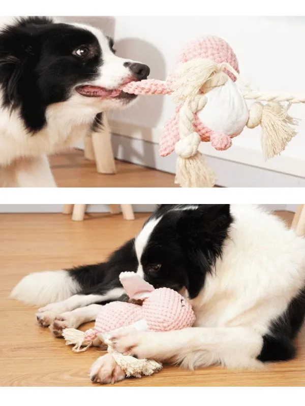 Bella Bunny Rope Squeaker Toy