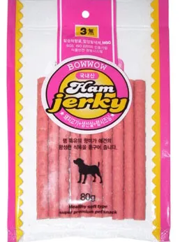 Bow Wow Ham Jerky Dog Treat 80g