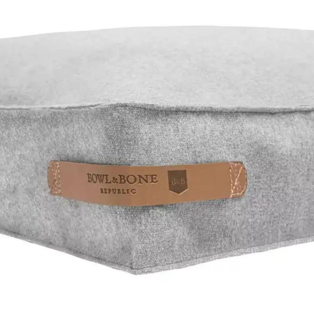 Bowl and Bone Loft Dog Cushion Bed Pale Grey