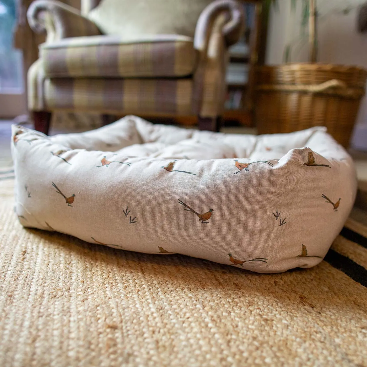 Box Bed For Dogs in Woodland Pheasant by Lords & Labradors