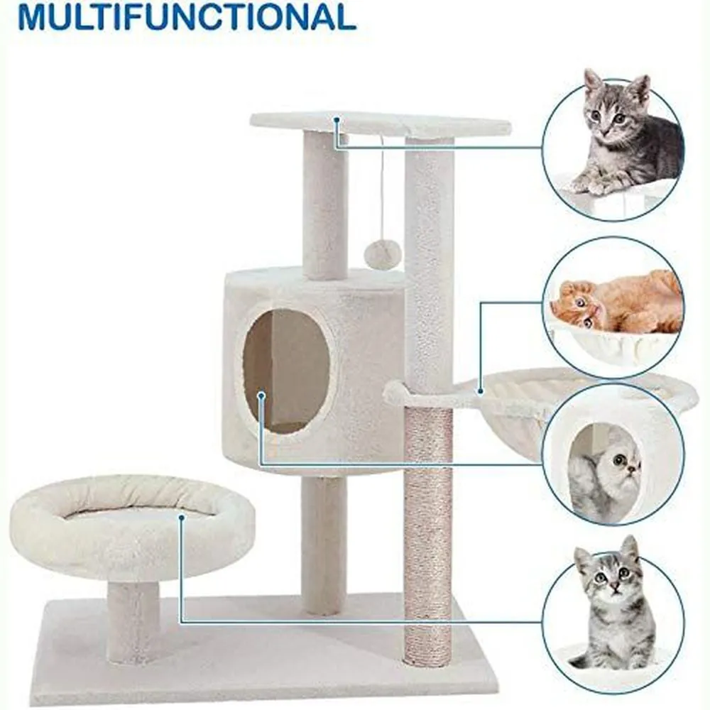 Cat Tree with Platform and Scratching Posts -28inch