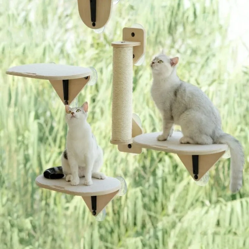 Cat Window Climbing Frame - Shelves With Scratching Post