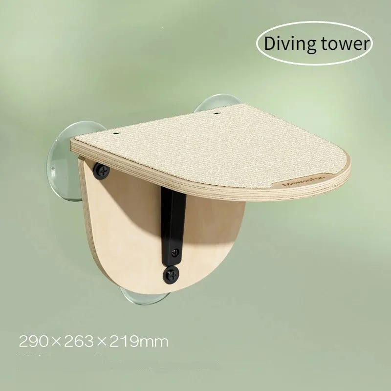 Cat Window Climbing Frame - Shelves With Scratching Post