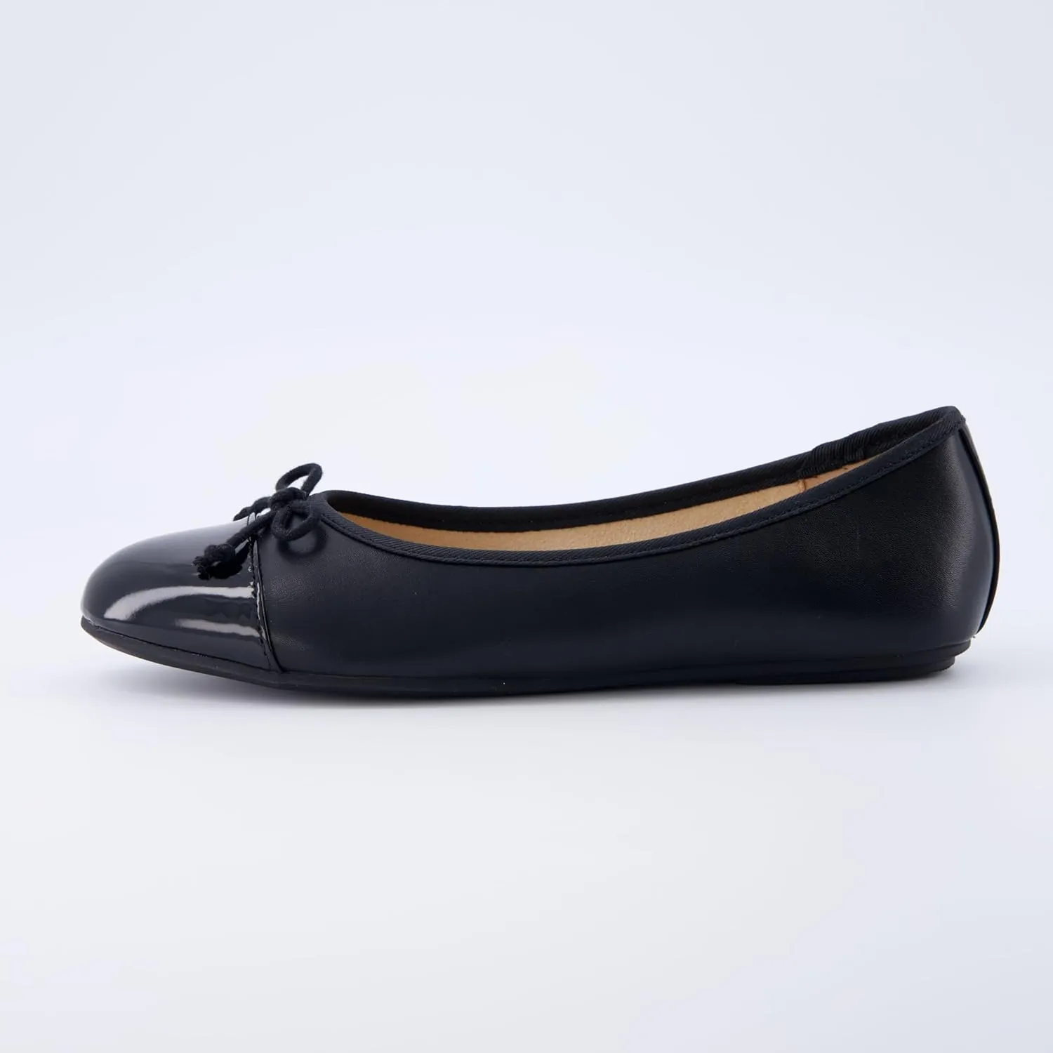 CUSHIONAIRE Women's Cardi Cap Toe Bow Flat with  Memory Foam and Wide Widths Available