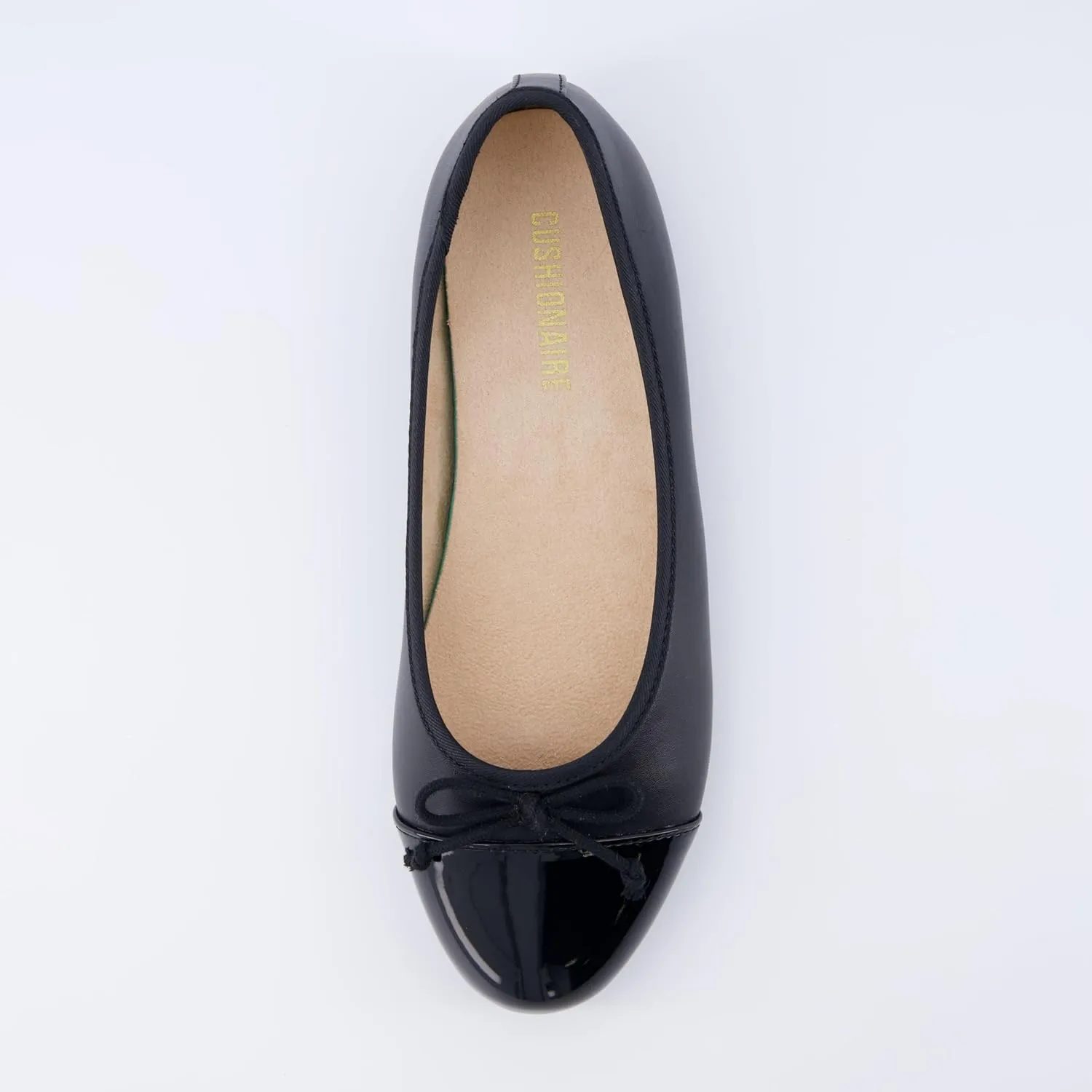 CUSHIONAIRE Women's Cardi Cap Toe Bow Flat with  Memory Foam and Wide Widths Available