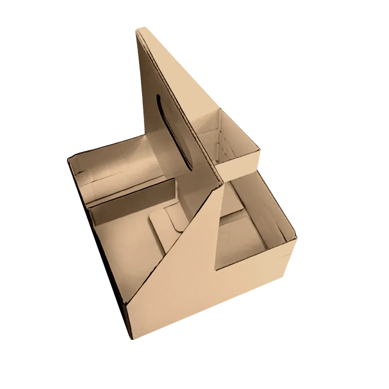 Custom Print Eco Friendly Heavy Duty Kraft Corrugate Cardboard Cup Carriers