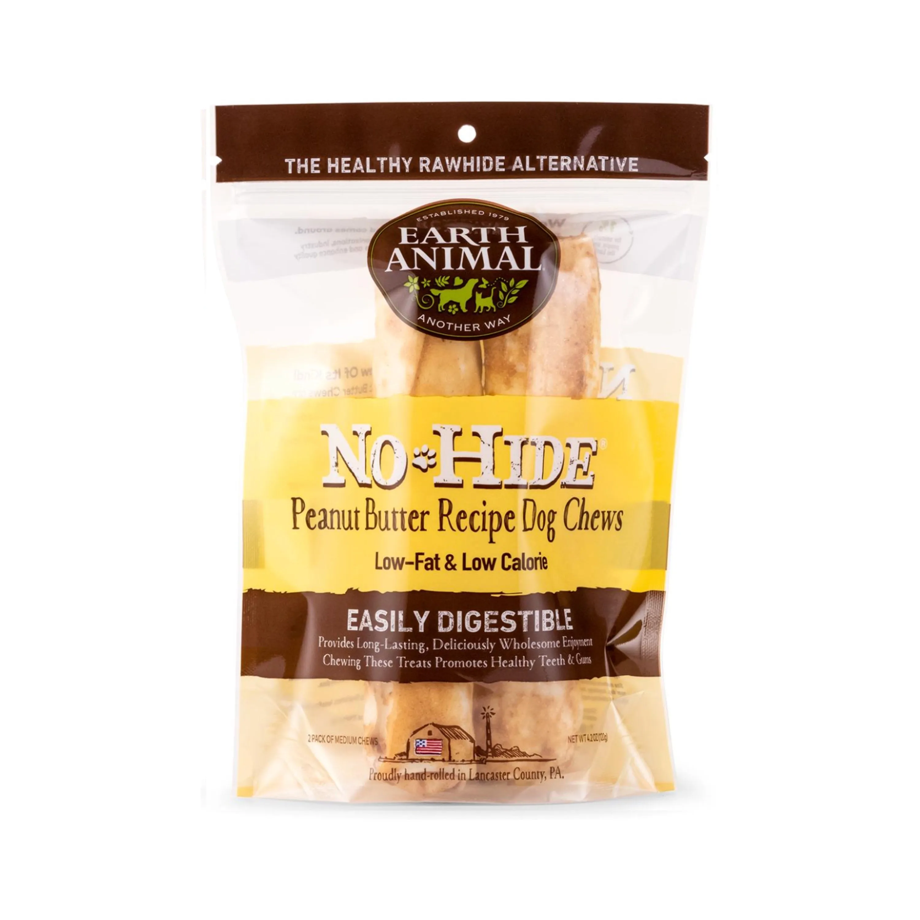 Earth Animal No-Hide Peanut Butter Roll Chews