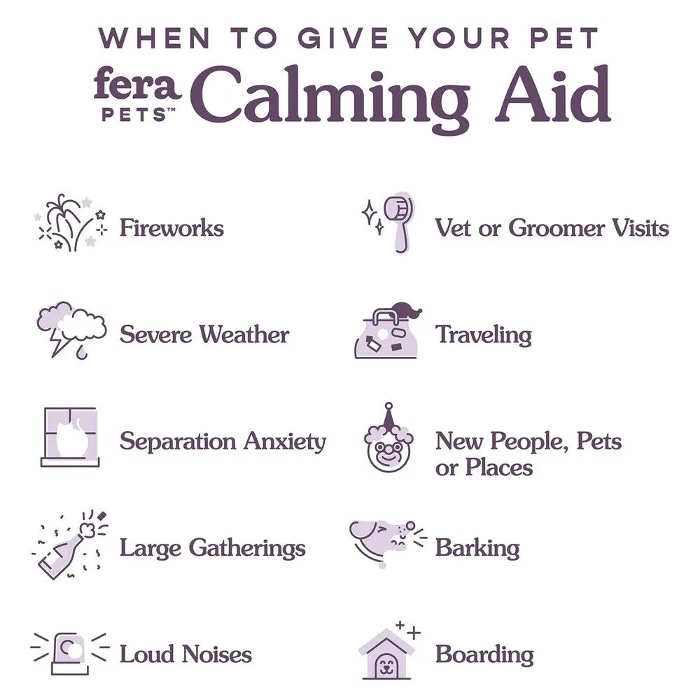 Fera Pets Calming Support Supplement Powder For Cats & Dogs 2.5oz