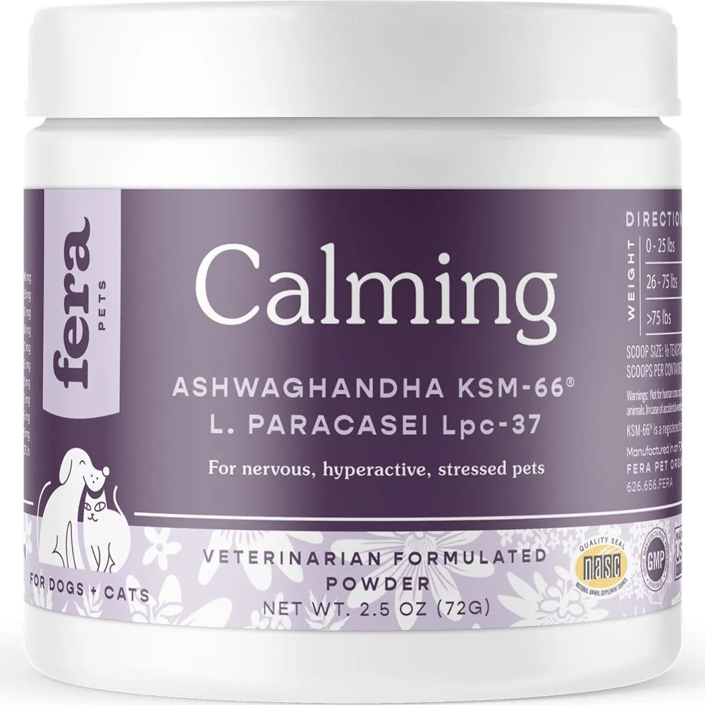 Fera Pets Calming Support Supplement Powder For Cats & Dogs 2.5oz