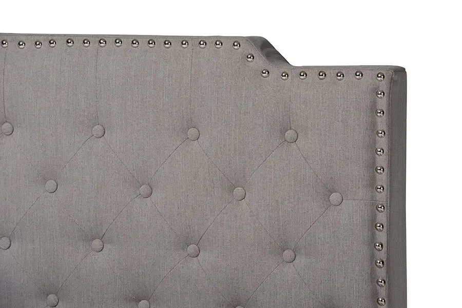 Gianna Gray Fabric Upholstered Button Tufted Panel Bed (Queen)