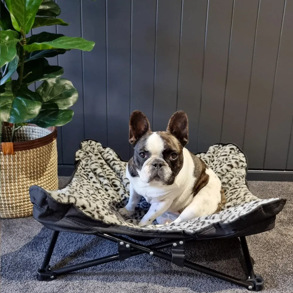 Hammock Dog Bed - Grey Leopard