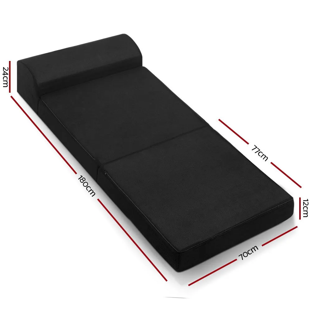 High-Density Foam Foldable Mattress Sofa Bed - Black Giselle Bedding
