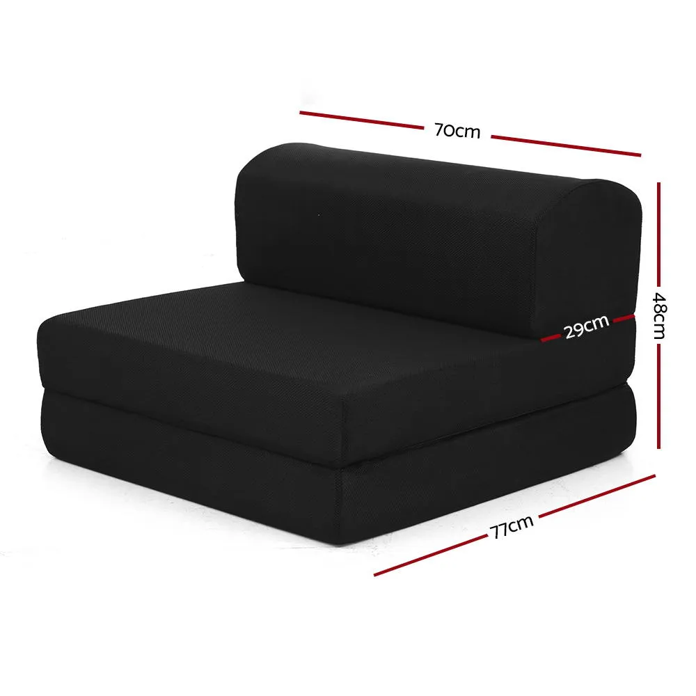 High-Density Foam Foldable Mattress Sofa Bed - Black Giselle Bedding