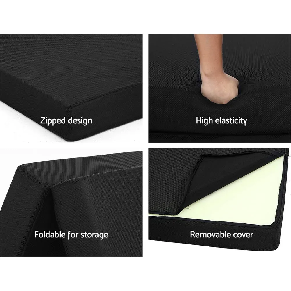 High-Density Foam Foldable Mattress Sofa Bed - Black Giselle Bedding