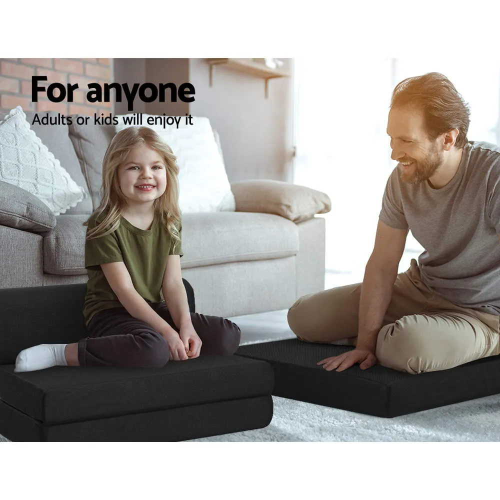 High-Density Foam Foldable Mattress Sofa Bed - Black Giselle Bedding