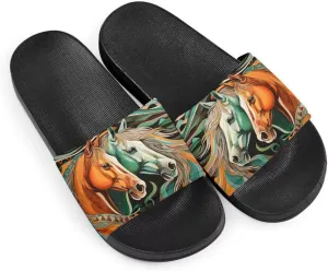Howilath Cute Animals Pattern Summer Slide Slippers for Women Kids, Soft Sole Non-Slip Open Toe Slippers Slide Sandal