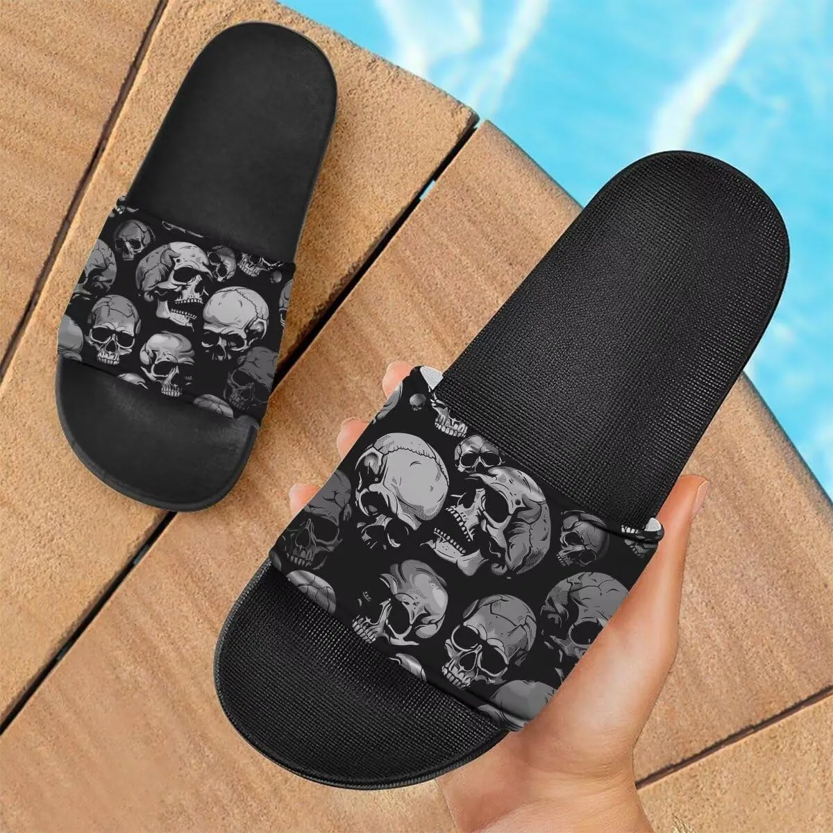 Howilath Cute Animals Pattern Summer Slide Slippers for Women Kids, Soft Sole Non-Slip Open Toe Slippers Slide Sandal