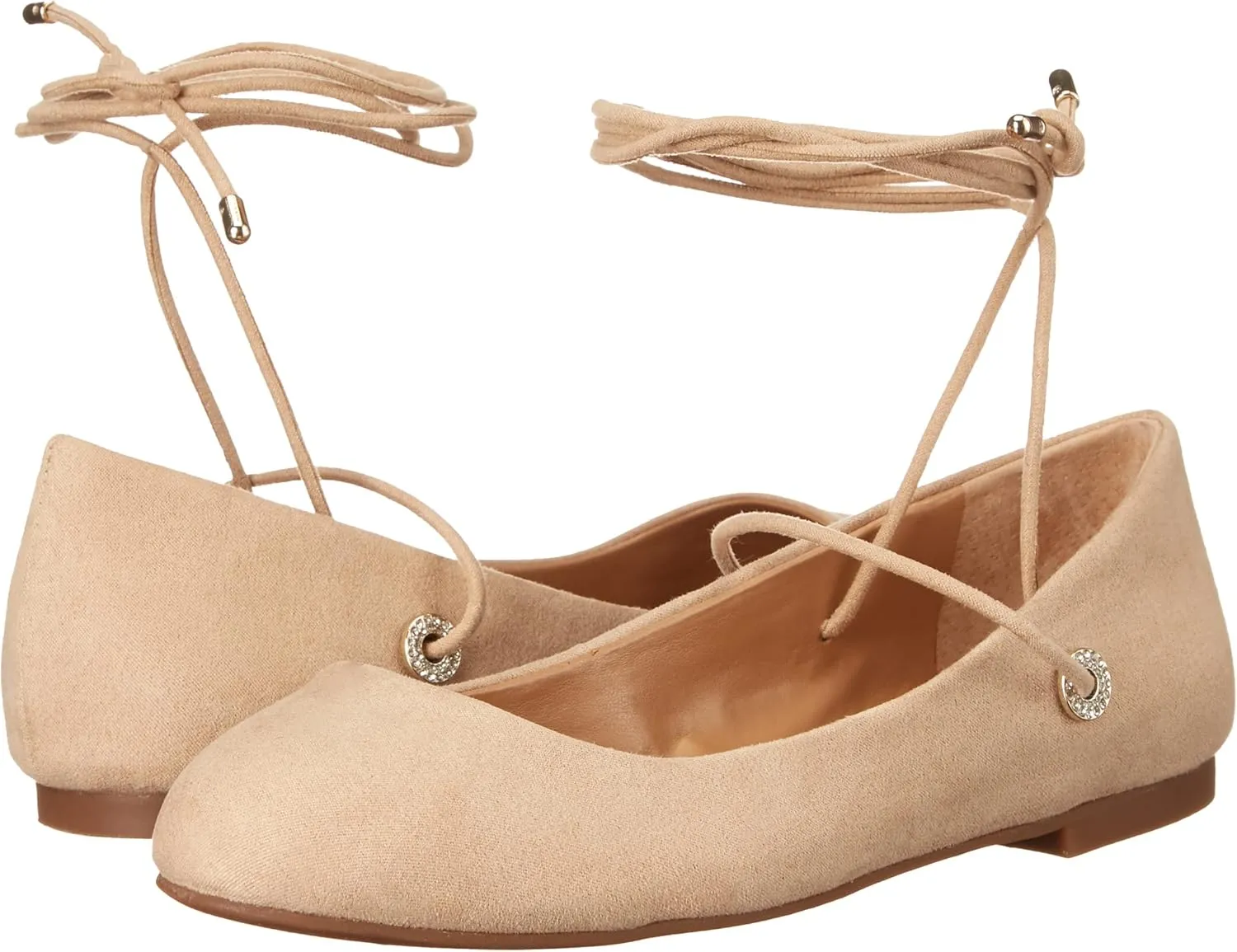 Jessica Simpson Womens Bingley Faux Suede Lace Up Flats