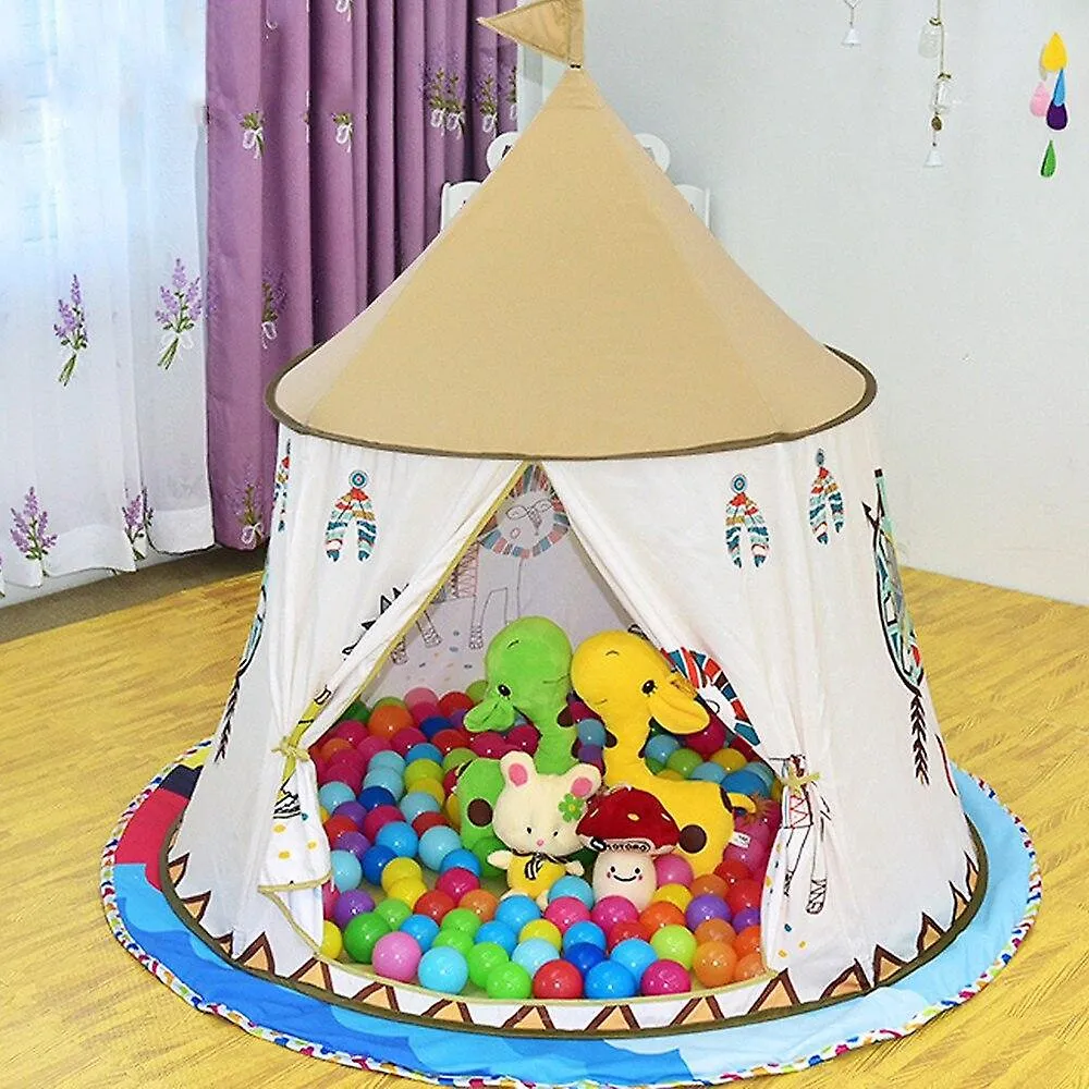 Kid Tent House Portable Princess Castle 123*116cm Present Hang Flag Children Teepee Tent Play Tent Birthday Christmas Gift