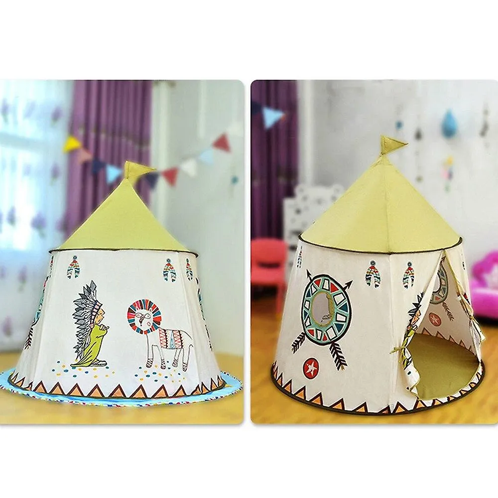 Kid Tent House Portable Princess Castle 123*116cm Present Hang Flag Children Teepee Tent Play Tent Birthday Christmas Gift