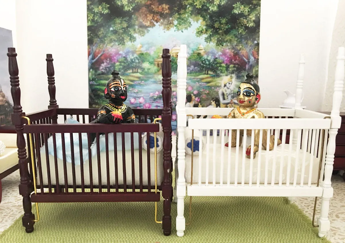 Laddu Gopal - Canopy Crib - White or Walnut