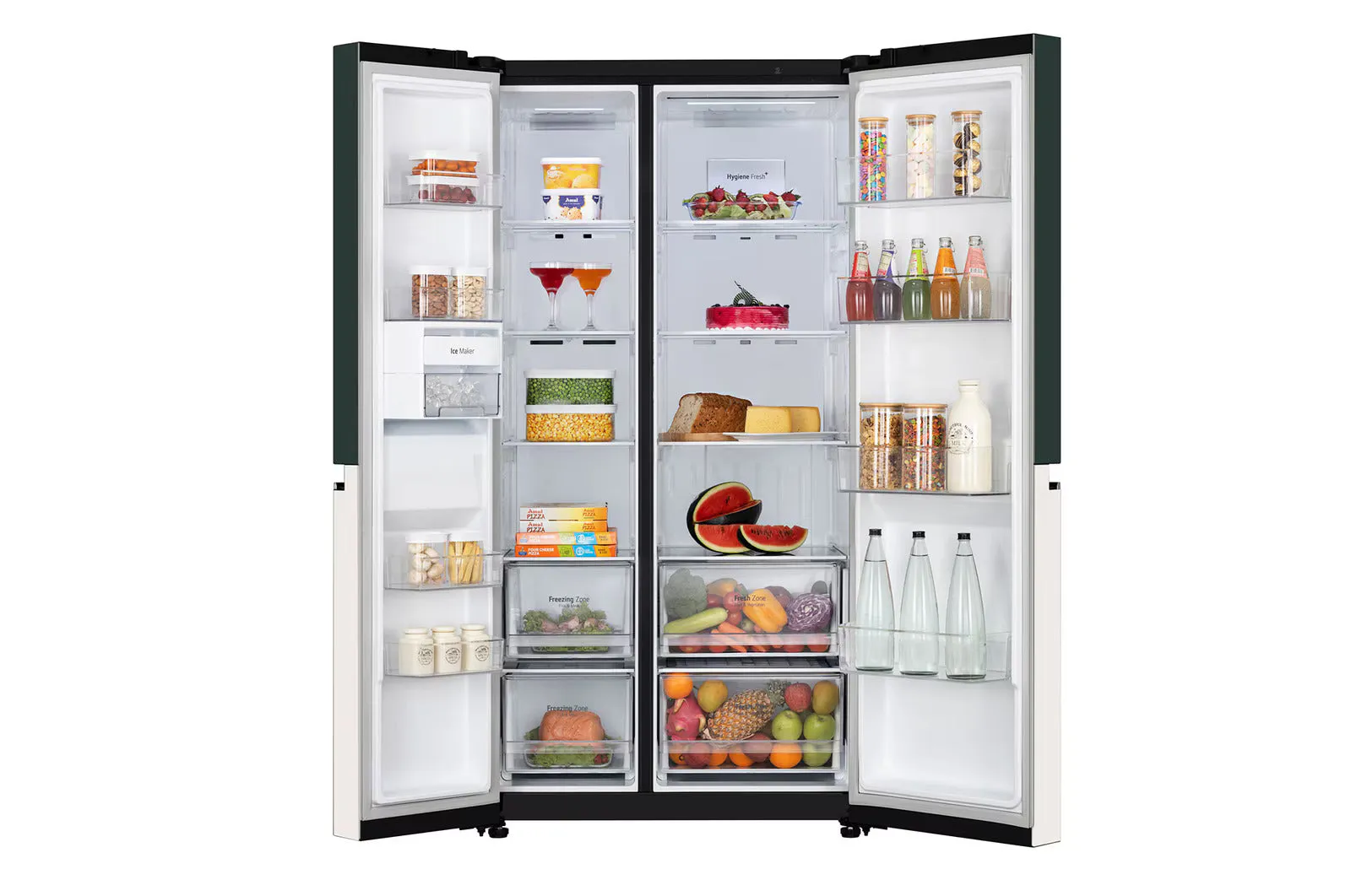 LG GL-B257EET3 650L Side-By-Side Refrigerator with Door Cooling , WiFi Convertible, Smart Diagnosis