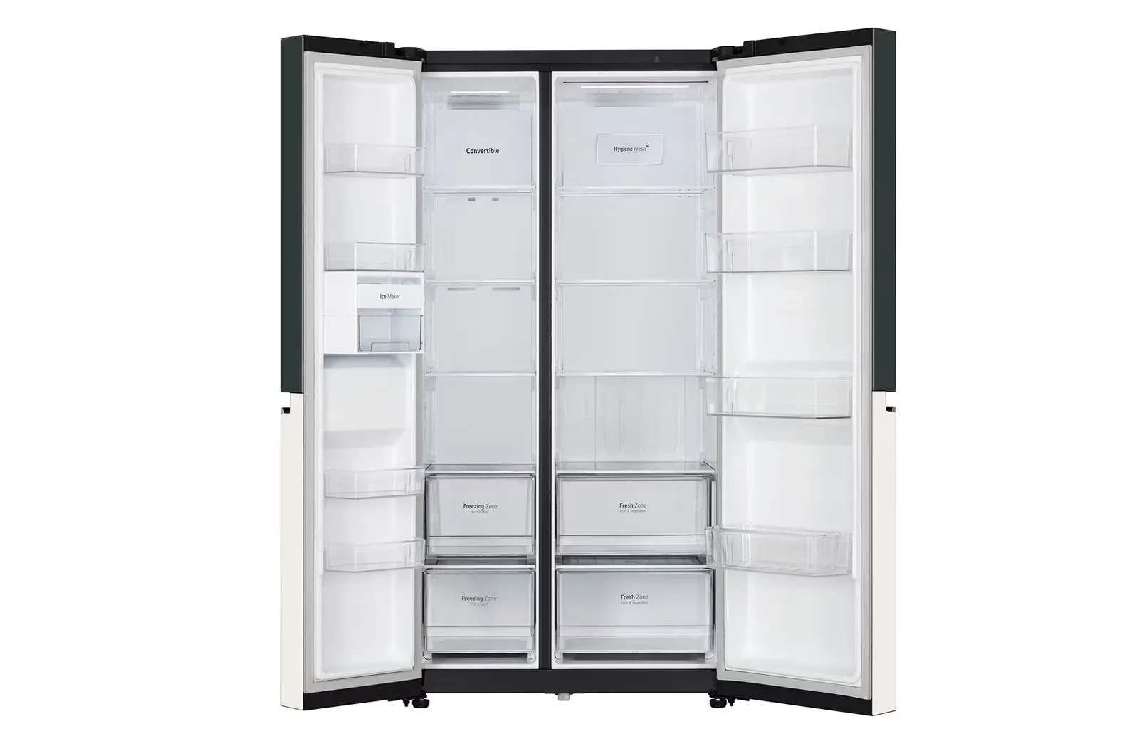 LG GL-B257EET3 650L Side-By-Side Refrigerator with Door Cooling , WiFi Convertible, Smart Diagnosis
