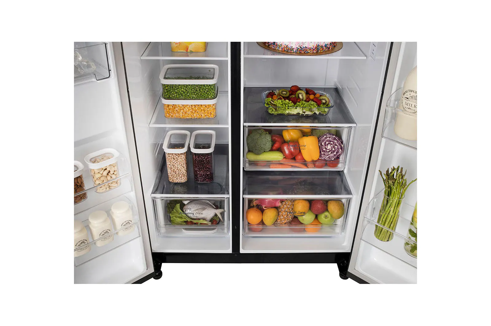 LG GL-B257HMC3 650L, Convertible Side-by-Side Refrigerator with Smart Inverter Compressor, Multi Air Flow