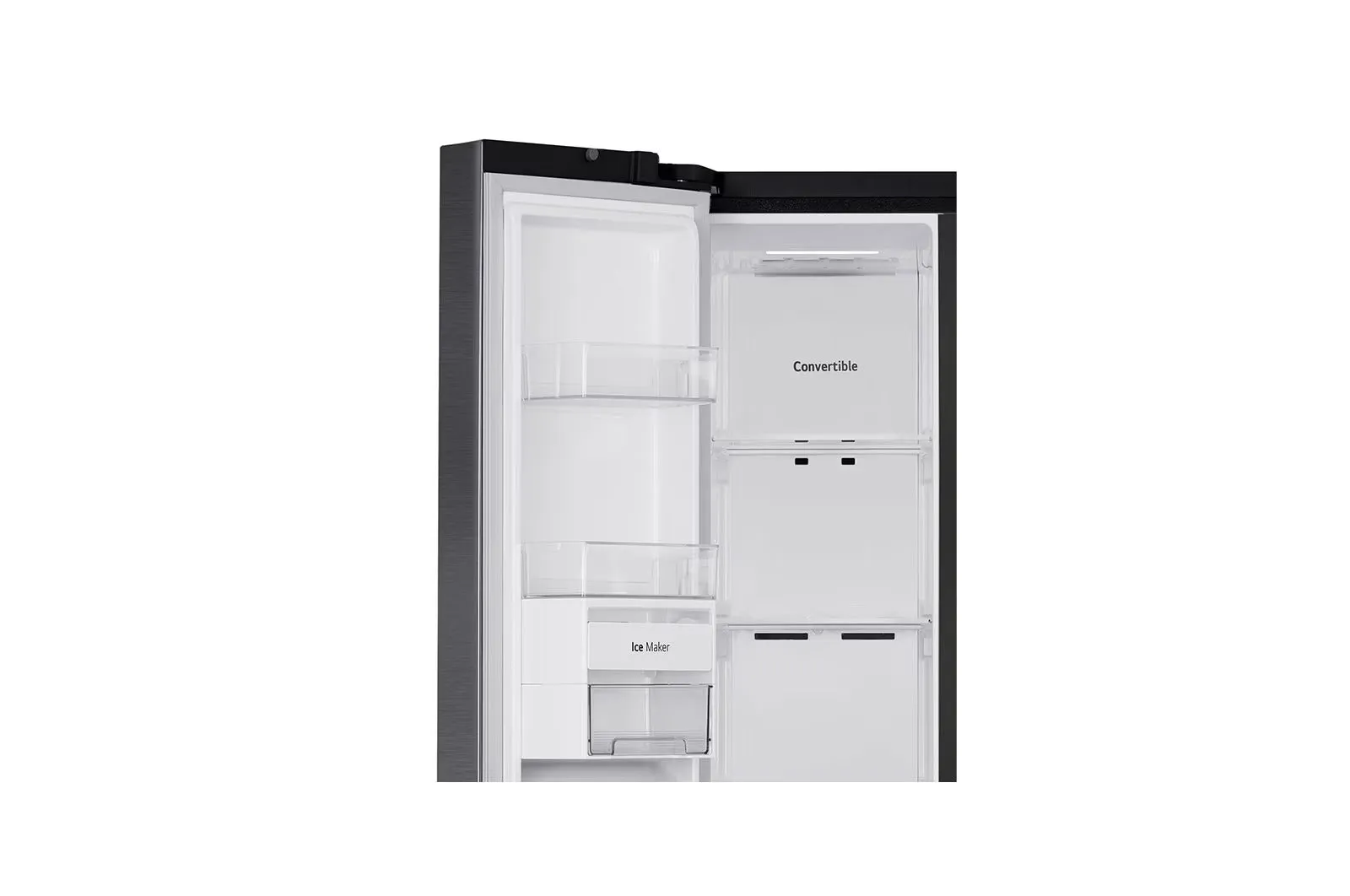 LG GL-B257HMC3 650L, Convertible Side-by-Side Refrigerator with Smart Inverter Compressor, Multi Air Flow