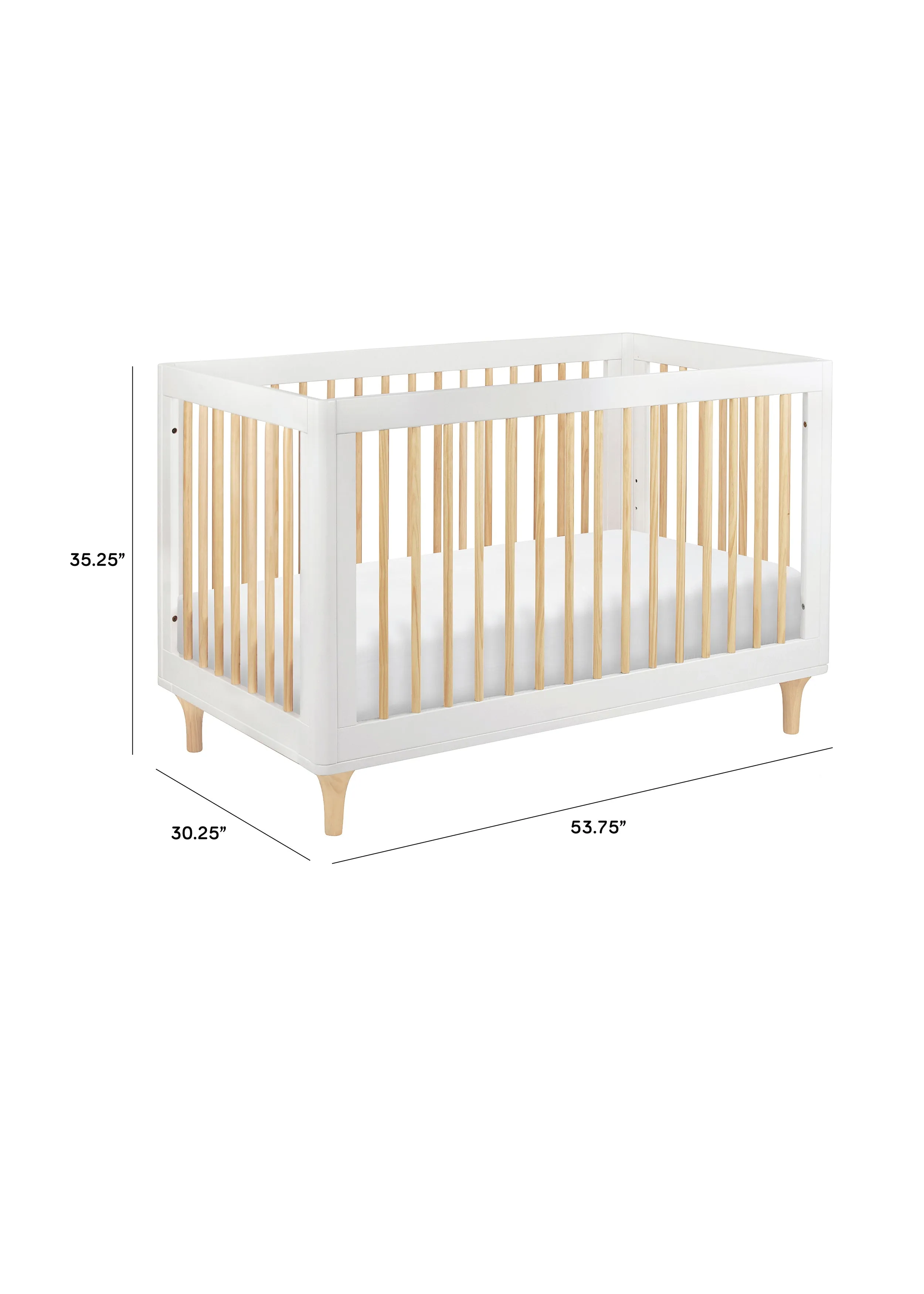 LOLLY 3-IN-1 CONVERTIBLE CRIB - WHITE/NATURAL