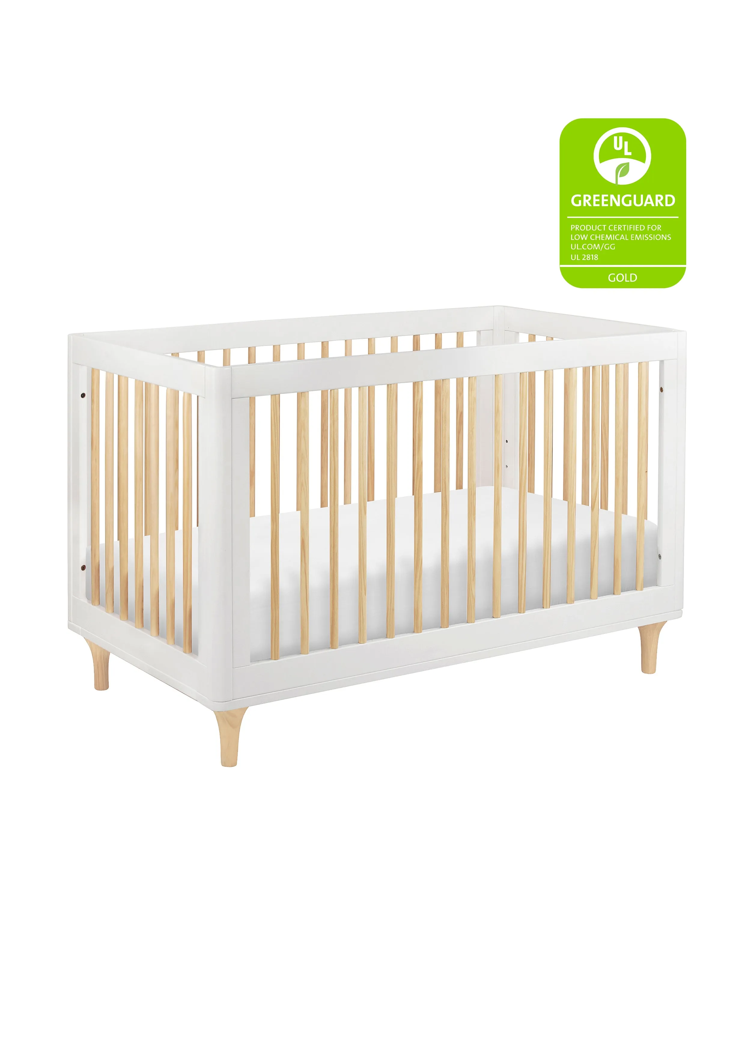 LOLLY 3-IN-1 CONVERTIBLE CRIB - WHITE/NATURAL