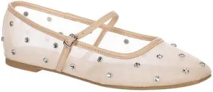 Michael By Michael Shannon Miller - Women's Dressy Mesh Rhinestone Mary Jane Ballet Flats