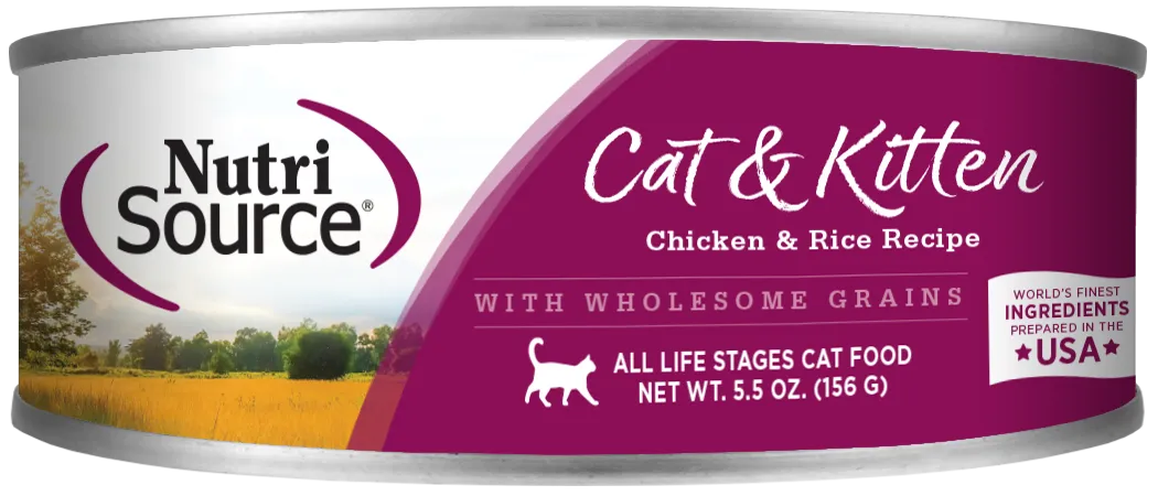 NutriSource Chicken & Rice Formula Canned Cat Food