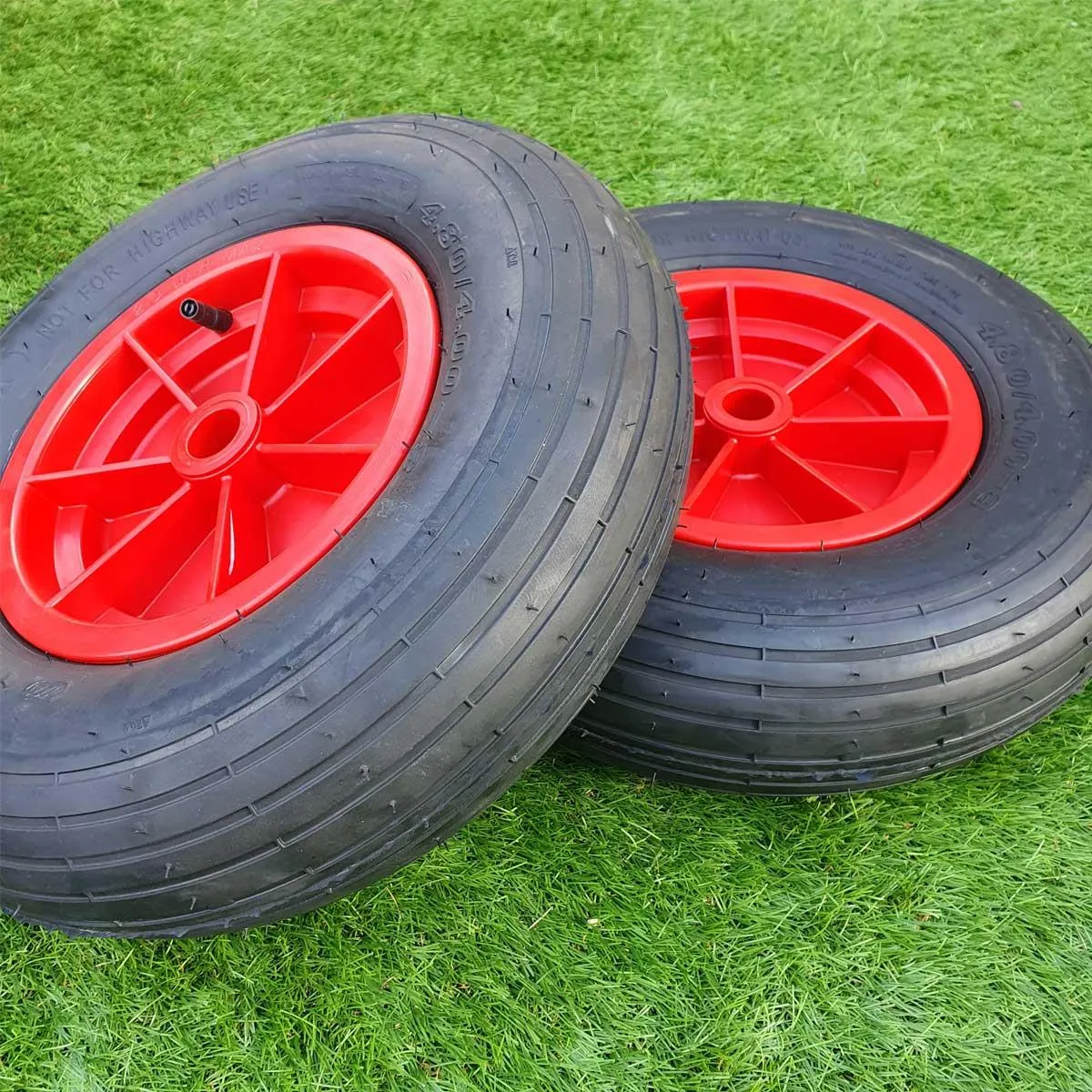 Pair of Pneumatic Dinghy Trolley Wheel With Washers and Clips