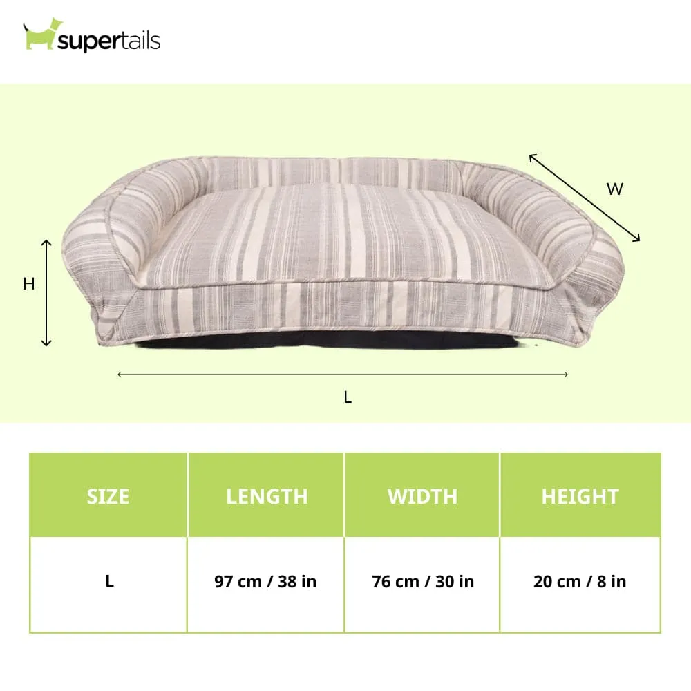 Pawpourri Vintage Sofa Striped Bed for Dogs (Grey)