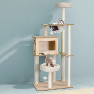 Plush Multi-tiered 142cm Cat Tree with Sisal Posts i.Pet