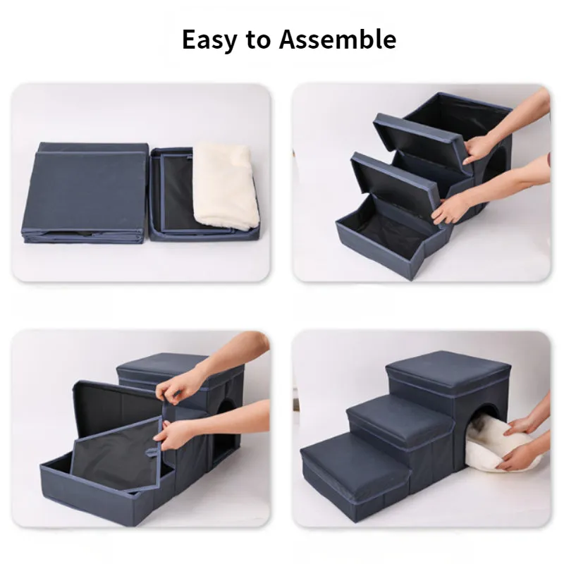 Premium Pet Fortable Steps with Storage and Lounge