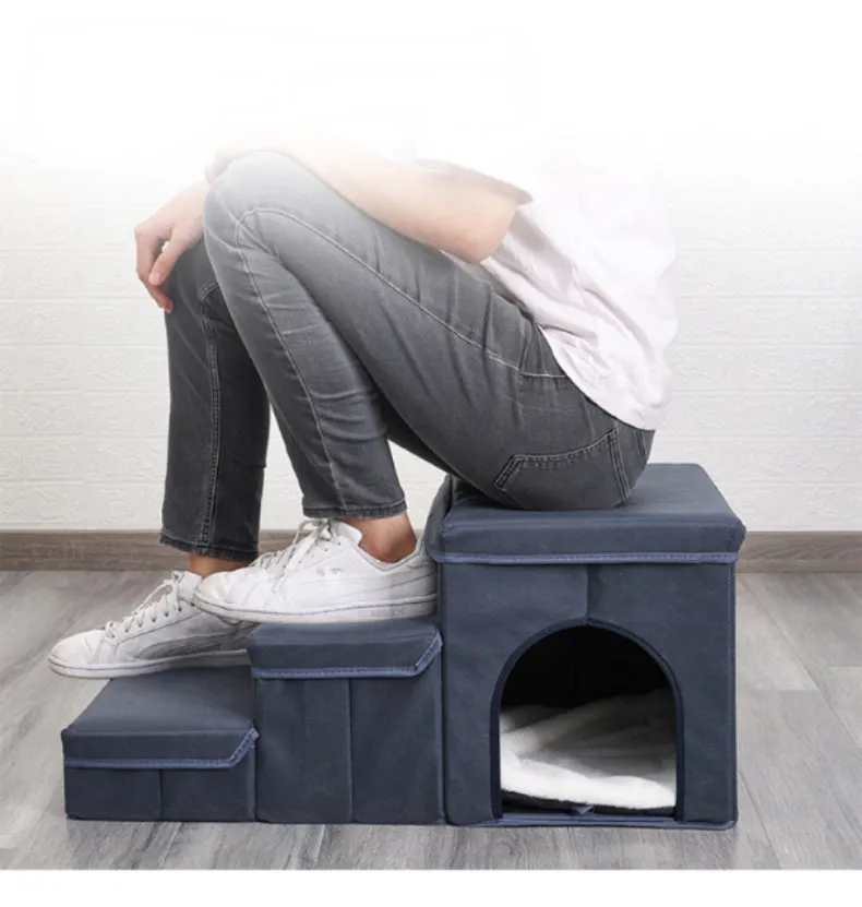 Premium Pet Fortable Steps with Storage and Lounge